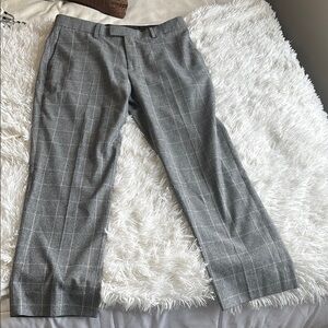 Banana Republic Gray Plaid Trousers 33/30
